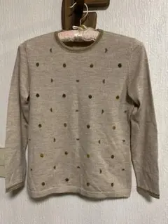 Rogica 幾何学模様ベージュセーター(実家保管品)