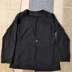 ブラック ノーカラージャケット