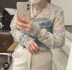 kastane シアー 花柄　トップス　シアーTシャツ