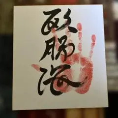 朝青龍 手形 直筆サイン入り 額装 直筆サイン 朝青龍 相撲 手形 色紙 額装を買取いたしました｜環七