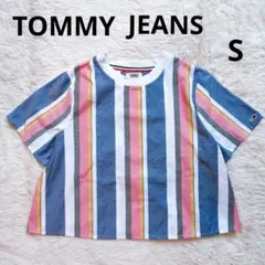 TOMMY JEANS ストライプ 半袖 シャツ マルチカラー ゆったりSサイズのサムネイル