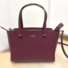 美品 ケイトスペード ショルダーバッグ 2way ハンドバッグ 赤、ボルドー系
