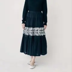nima perhonen ミナペルホネンlehtiフレアスカート38グリーン - メルカリ