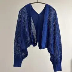 アースミュージックアンドエコロジー メッシュボレロ ブルー フリーサイズ