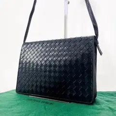 希少✨BOTTEGA VENETA ショルダーバッグ　オールレザー　ブラック BOTTEGA VENETA ボッテガヴェネタ バッグ レディース ショルダーバッグ