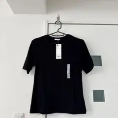 美品　GU 黒トップス　半袖Tシャツ Sサイズ　黒リブ　黒ニット　秋ニット　半袖