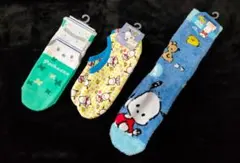 ポチャッコ サンリオ 靴下 ルームソックス 3足セット