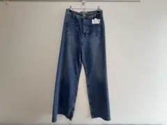 【タグ付き新品未使用】ZARA ブルーデニム 切りっぱなし ワイドパンツ