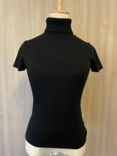 【美品】ナチュラルビューティーベーシック 半袖ニット ブラックS