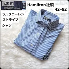✨ポロバイラルフローレン✨ブルー★ストライプ★ドレスシャツ★42−82