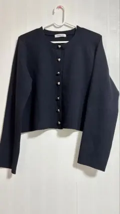 NATURAL BEAUTY BASIC ハートボタンカーディガン ネイビー