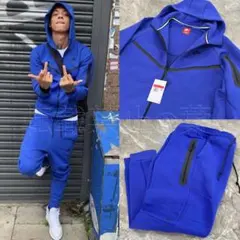 central cee着用 NIKE 紫テックフリース セットアップ L 正規品