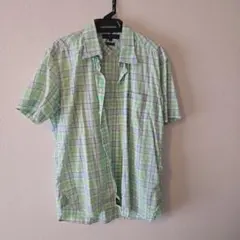 TOMMY HILFIGER 半袖シャツ L 緑系チェック