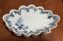 新品未使用　雲型の染付け皿３枚セット