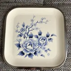 昭和レトロ 花柄金属プレート