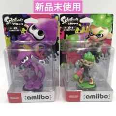 amiibo アミーボ　スプラトゥーン　イカ　ネオンパープル　ボーイ　グリーン