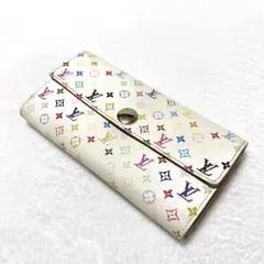 LOUIS VUITTON ルイヴィトン マルチカラー 長財布 白 モノグラム