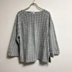 ✨良品✨ レプシム【Ｆ】カットソー タオル地 丸襟 ゆったりめ ゆる着 グレー