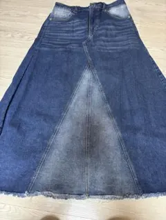 Denifits デニムロングスカート フリンジヘム