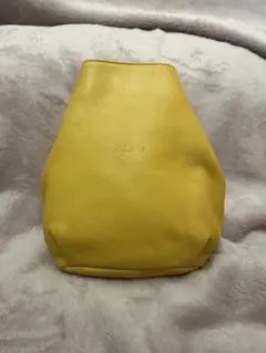 イエローレザーハンドバッグ チェーン付き 革 アニエスベー agnes b