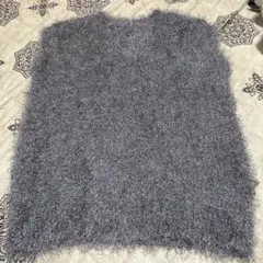 グレー ノースリーブ ニットベスト