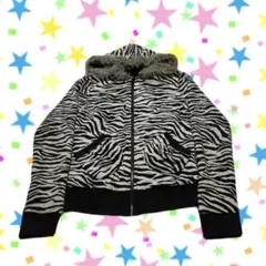 00s archive 短丈 ファーパーカー ゼブラ柄 レオパード Y2K