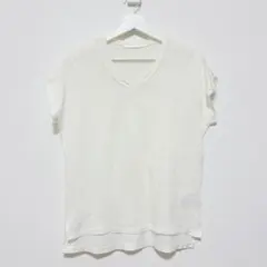 アーバンリサーチドアーズ　綿麻Vネック半袖Tシャツ　オフホワイトのサムネイル