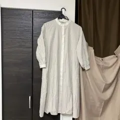 サマンサモスモスsamansa mos2長袖ストライプ柄ゆったりロングワンピース