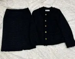 ロペピクニック ツイード セットアップ 38 黒 入学式 卒業式 フォーマル