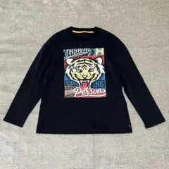 【ド迫力タイガー】PERSON'S パーソンズ グラフィックロンT ブラック S