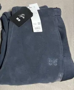 【新品】ユニクロ NEEDLES フリースワイドパンツ ダークグレー　Lサイズ