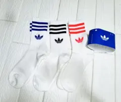 adidas ストライプソックス 3足セット 22-24cm