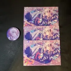 プロセカ　【秋山瑞希】缶バッジ2A＆アニメイト特典ポストカード3点