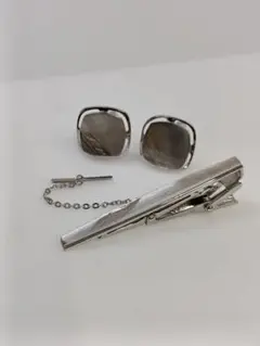 ★値下げSUNHAWK ネクタイピン カフスボタン セット シルバー 日本製