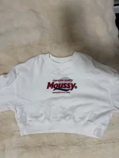Moussy クロップドスウェット ホワイト