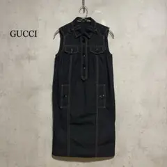 GUCCI グッチ ノースリーブ ワンピース 38 イエローステッチのサムネイル
