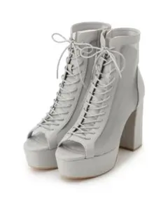 ESPERANZA ラク盛り 美脚 オープントゥ ブーツ サンダル グレー L