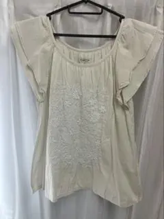 People Tree 刺繍 半袖 ブラウス ホワイト Mのサムネイル