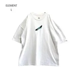 【ELEMENT】 スケートボード 半袖 Tシャツ 白 プリントT L 1156