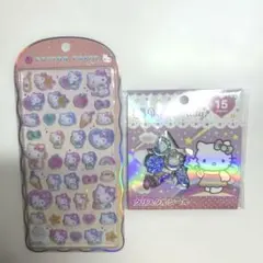 サンリオ　キティ　コットンパフィー　クリスタルシール　おはじきシール