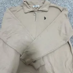 U.S. POLO ASSN. ベージュ ジップアップ トレーナー M