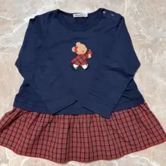 familiar チュニック ネイビー/チェック100