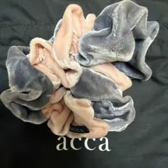 acca アッカ　ベロアシュシュ ピンク×グレーのサムネイル