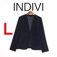 H5688◾️インディヴィ　ブラックフォーマル　ノーカラージャケット　入園入学