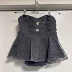 Leja スパンコール刺繍ビジューボタンフレアスリーブセットアップドレス