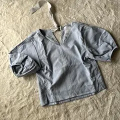 ELENDEEK ライトブルー Vネック 半袖 トップス 00