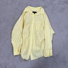 ZARA ザラ ストライプシャツ オーバーサイズ S 黄色のサムネイル