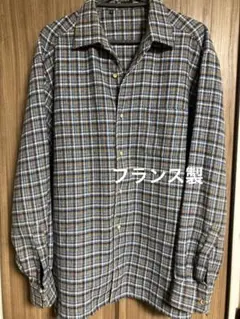 フランス製! Lionne(リオネ)チェック柄 長袖シャツ XLサイズ ポリ混紡
