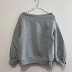SNIDEL オフショルダー グレー スウェット トレーナー 裏起毛