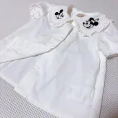 ミッキー ミニー 刺繍 フリル付きシャツ 70cm